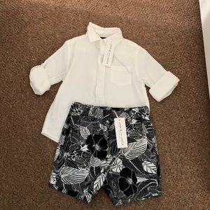 NWT Jamie and Jack shorts and linen shirt set